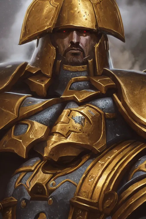 Image similar to armor portrait heros warhammer 4 0 k horus heresy fanart - the primarchs emperor by johannes helgeson animated with vfx concept artist & illustrator global illumination ray tracing hdr fanart arstation zbrush central hardmesh 8 k octane renderer comics stylized