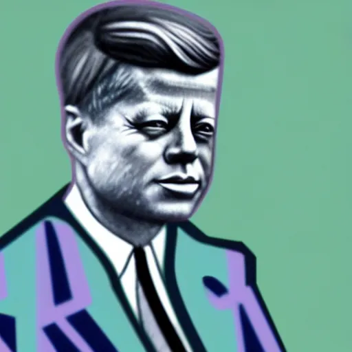 Image similar to jfk full colour close up of face, accurate features