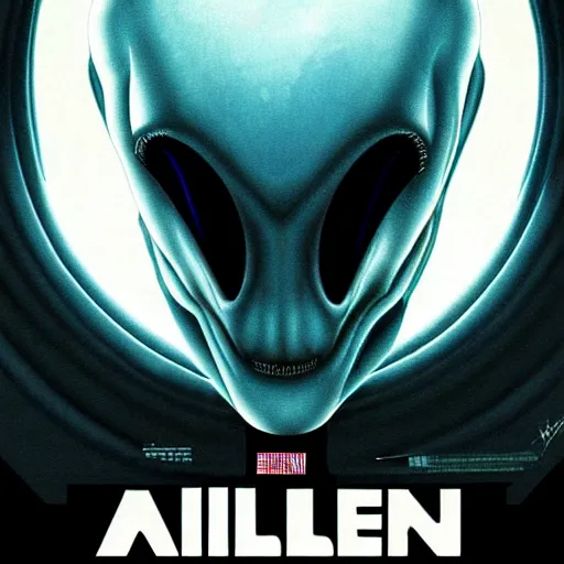 Image similar to alien poster art by kim jung giu