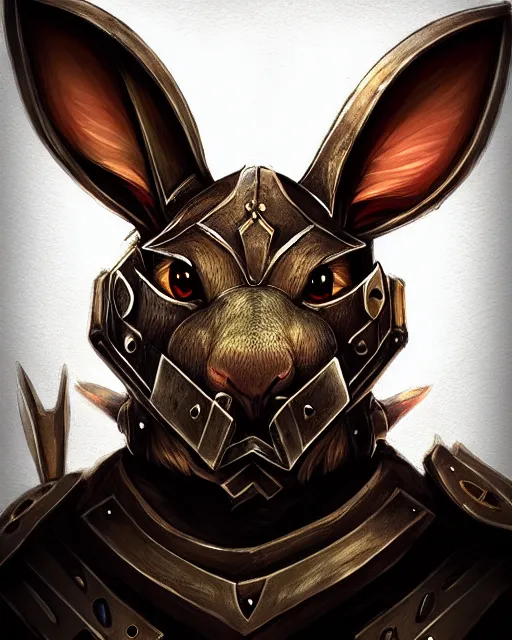 Prompt: headshot, rabbit, fantasy art, armored bunny, heavy armor, intricate design, artstation, amazing fantasy art, award winning, trending