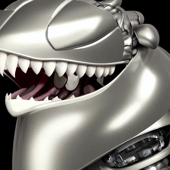 Image similar to close up mawshot of a cute elegant beautiful stunning anthropomorphic female robot dragon, with sleek silver metal armor, glowing OLED visor, facing the camera, the open maw being highly detailed and soft, with a gullet at the end, you looking into the maw, food pov, micro pov, vore, digital art, pov furry art, anthro art, furry, warframe art, high quality, 3D realistic, dragon mawshot, maw art, macro art, micro art, dragon art, Furaffinity, Deviantart, Eka's Portal, G6