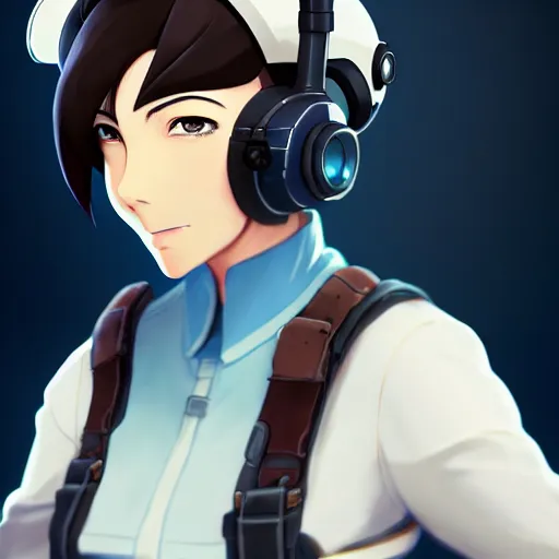 Prompt: beautiful makoto shinkai anime style digital painting portrait of engineer woman from team fortress 2 by valve, 4 k, 8 k, hd, high resolution, highly detailed, intricate detail, ultra realistic faces, digital art, trending on artstation, team fortress 2, your name, weathering with you