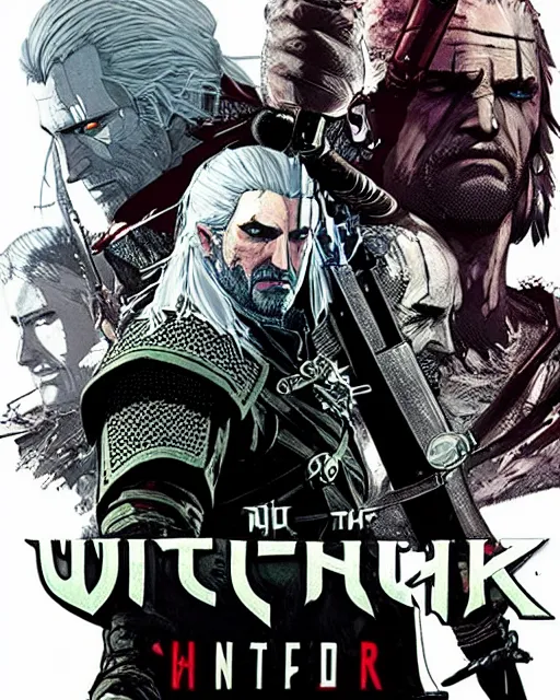 Image similar to witcher boxart yoji shinkawa