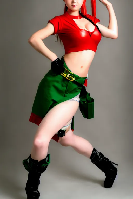 Image similar to cosplaying as cammy from street fighter, professional photo, trending on deviantart