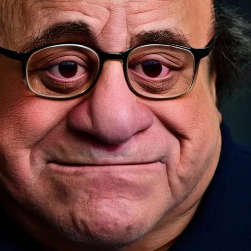 Prompt: Danny DeVito crying, cinematic, studio light, 8K,