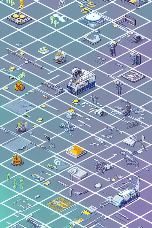 Image similar to isometric design, sprite sheet, game resources, futuristic van by josan gonzalez