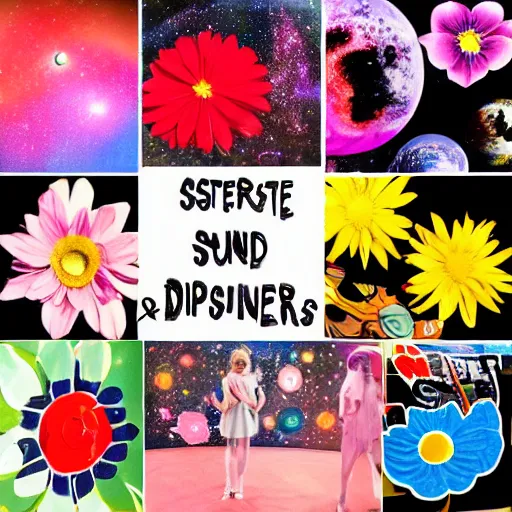 Image similar to outerspace, flowers, fun, comic relief, diversion