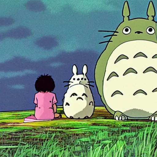 Image similar to a still of totoro in studio ghibli's Only Yesterday 1991 animation by Dice Tsutsumi, Makoto Shinkai, Studio Ghibli