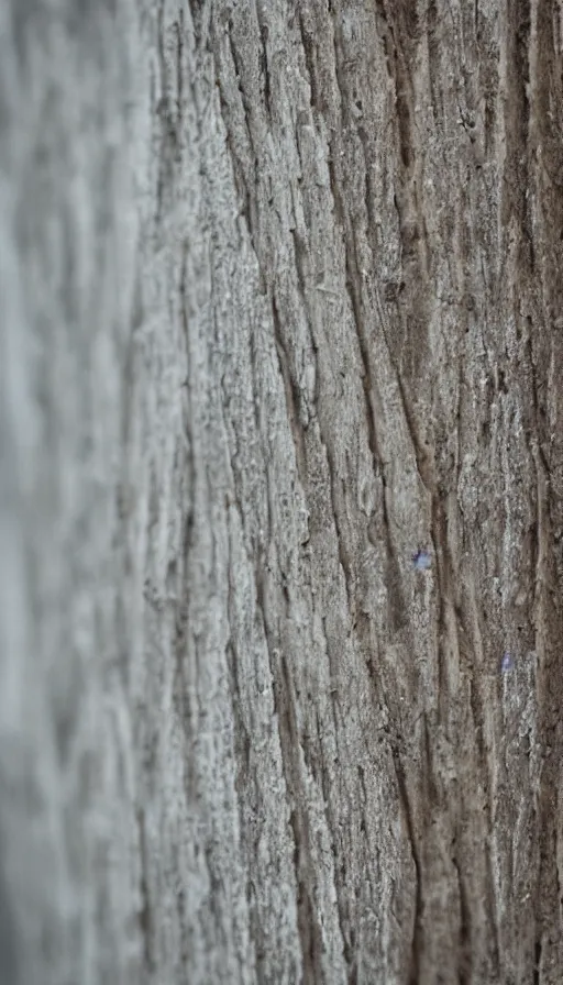 Image similar to rough tree interpolating from opaque bark to perfectly clear silica aerogel, precisely-cut vaseline vellum translucent transition, depth of field, bokeh, luminance through foggy window strata