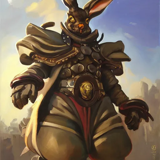 Prompt: greg manchess portrait painting of armored march hare from alice in wonderland as overwatch character, medium shot, asymmetrical, profile picture, organic painting, sunny day, matte painting, bold shapes, hard edges, street art, trending on artstation, by huang guangjian, gil elvgren, ruan jia, randy vargas, greg rutkowski