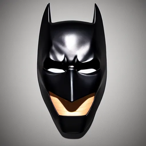 Prompt: batman mask, luxury leather, symmetrical, luxury item showcase, studio lighting