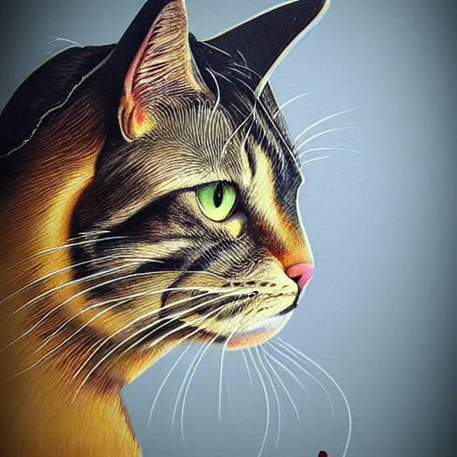 Image similar to Renovatio portrait cat samurai cyberpunk, high detail, high modernization, ultra mega super hyper realistic