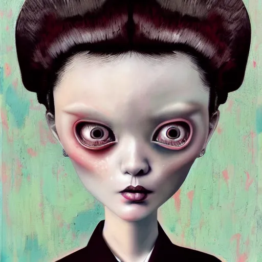 Prompt: a painting in the style of kim jung gi and in the style of mark ryden and in the style of natalie shau.