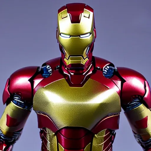 Prompt: Marvel Fighting Armor Iron Man Figure, highly detailed, studio lighting