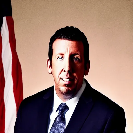 Prompt: president adam sandler, official portrait