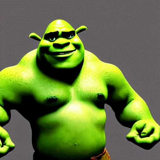 Image similar to buff shrek posing, 4 k