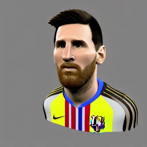 Image similar to 3 d render of messi