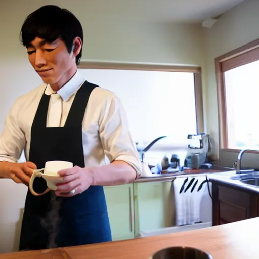 Image similar to handsome japanese man making tea