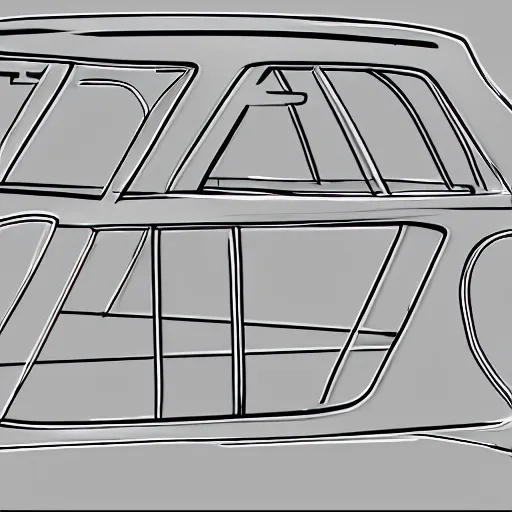 Image similar to a transparent car wireframe, digital art