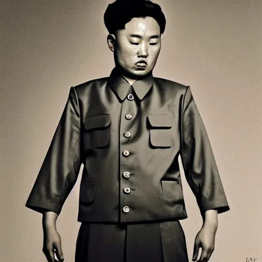 Prompt: A North Korean communist DJ, portrait, by Davide Sorrenti