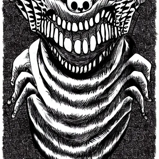 Prompt: a monster in the style of junji ito