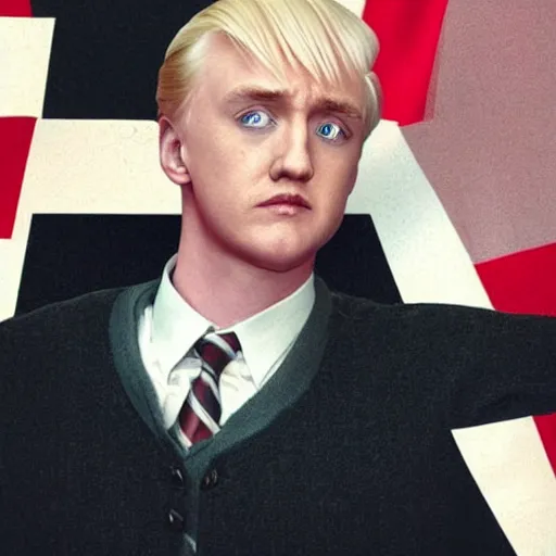 Prompt: draco malfoy with donald trump face