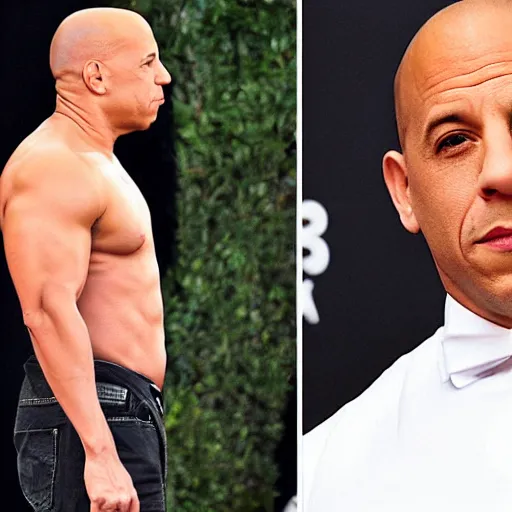 Image similar to Vin Diesel raising an eyebrow