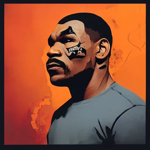 Image similar to mike tyson profile picture by Sachin Teng, asymmetrical, Organic Painting , Matte Painting, geometric shapes, hard edges, graffiti, street art:2 by Sachin Teng:4