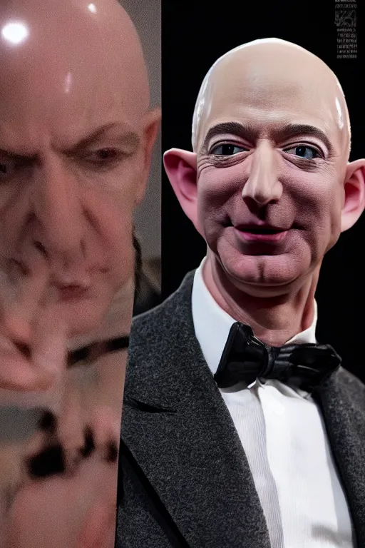 Prompt: jeff bezos as a vampire, photorealistic, cinematic lighting, highly detailed, very intricate, nosferatu, by guillermo del toro