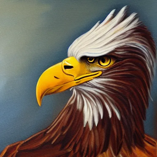 Prompt: eagle wearing kofiah, oil painting