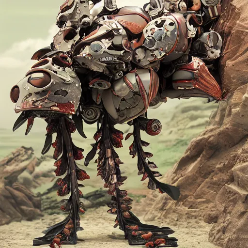 Prompt: futuristic welwitschia mirabilis mecha welwitschia body, sepals forming helmet, floral details, welwitschia, 8 k hd resolution, barbatos gundam with floral inlay, bandai box art, star wars, makoto kobayashi, frank gehry, raymond swanland