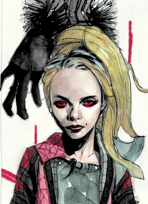 Image similar to a portrait of a pretty sewer punk young lady by dustin nguyen