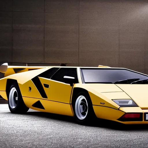 Image similar to “Lamborghini Countach brochure photo, 4K, cinematic”