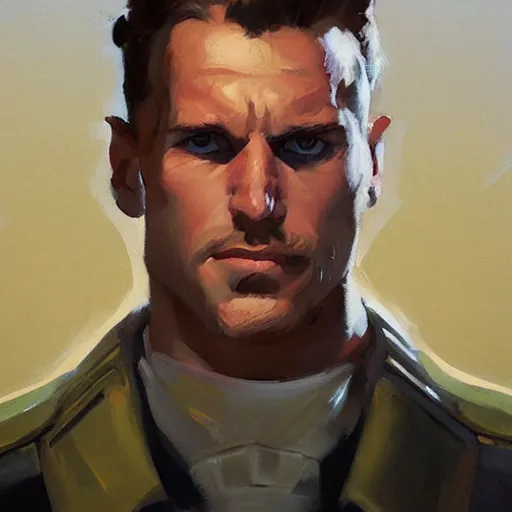 Image similar to greg manchess portrait painting of alex murphy as overwatch character, 8 0 ies aesthetic, medium shot, asymmetrical, profile picture, organic painting, sunny day, matte painting, bold shapes, hard edges, street art, trending on artstation, by huang guangjian and gil elvgren and sachin teng