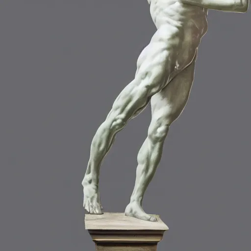 Image similar to impressionist painting of a statue of something unrecognizable walking up the stairs, side view, white background