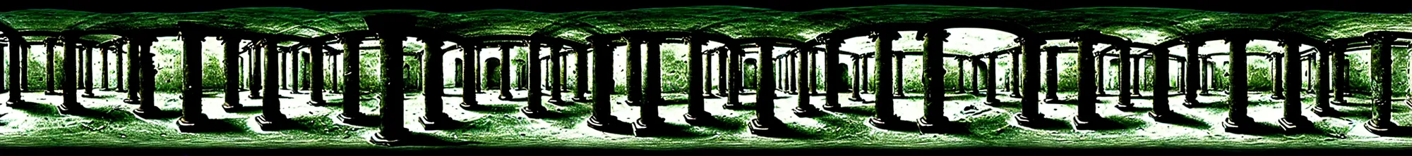 Image similar to photo of an immersive forgotten panopticon well, with columns and destroyed cybernetics from an ancient civilization, photorealistic, higly detailed dark, 3 6 0 picture, panorama, 3 5 mm slide, trending on flickr, in the style of francesca woodman, zachary corzine, zhelong xu, greg rutkowski and anders zorn