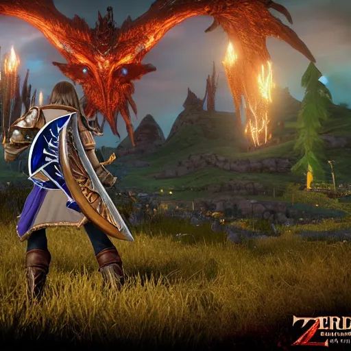 Image similar to zelda game but in the art style of elden ring, unreal engine 5, 8 k, very detailed, demons souls, elden ring