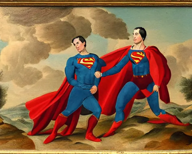 Prompt: a 1 6 0 0 s painting of superman