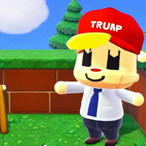 Image similar to Donald Trump in Animal Crossing, 8K