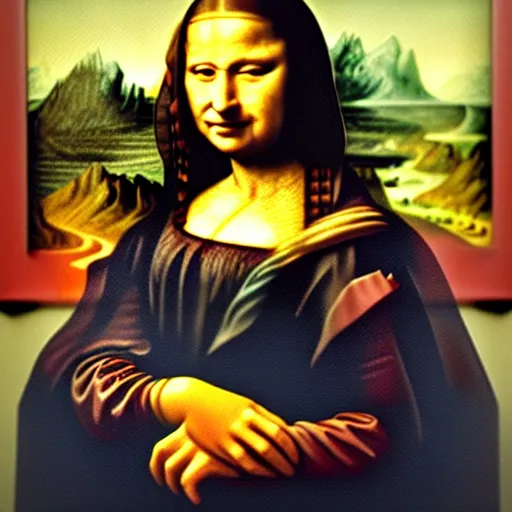 Image similar to walter white as mona lisa painting