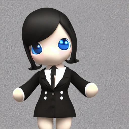 Image similar to cute fumo plush of a businesswoman with a briefcase, vray