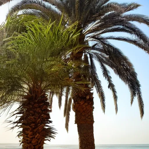 Image similar to tel aviv view the end of the world with palm trees