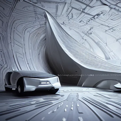 Image similar to sci-fi car and wall structure in the coronation of napoleon painting by Jacques-Louis David in the The Martian film 2011 and point cloud in the middle and everything in form of zaha hadid architects artwork by caravaggio unreal engine 5 keyshot octane lighting ultra high detail ultra hyper realism 8k 16k in plastic dark tilt shift full-length view