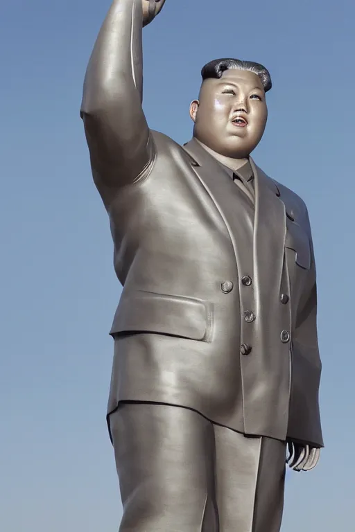 Image similar to a gigantic statue of kim jong un, nasa space photography, hubble telescope photoshot, symmetry, awesome exposition, very detailed, highly accurate, 8 k, sense of awe, aerial photography from the orbit