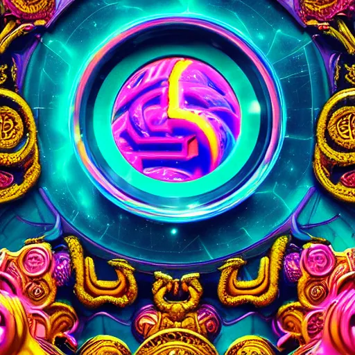 Image similar to a and w vaporwave logo, colorful, digital art, cosmic, 3 d high definition, trending on art station, photorealistic, high resolution, 8 k, octane, hyper detailed, insane details, intricate, elite, ornate, elegant trend, highly detailed and intricate, sharp focus, photography, unreal engine