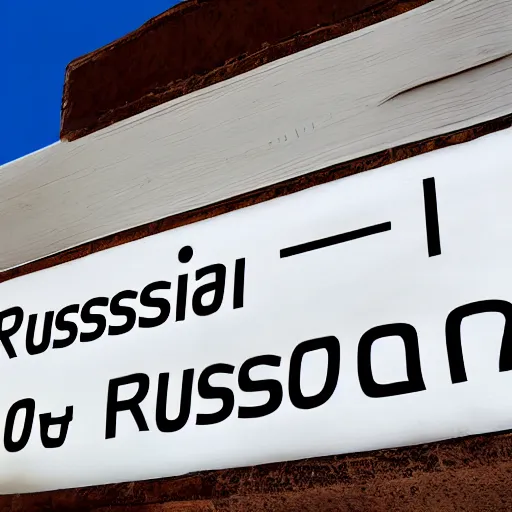 Prompt: sign with russian text