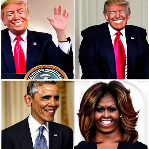 Prompt: Obama with Trump Hair