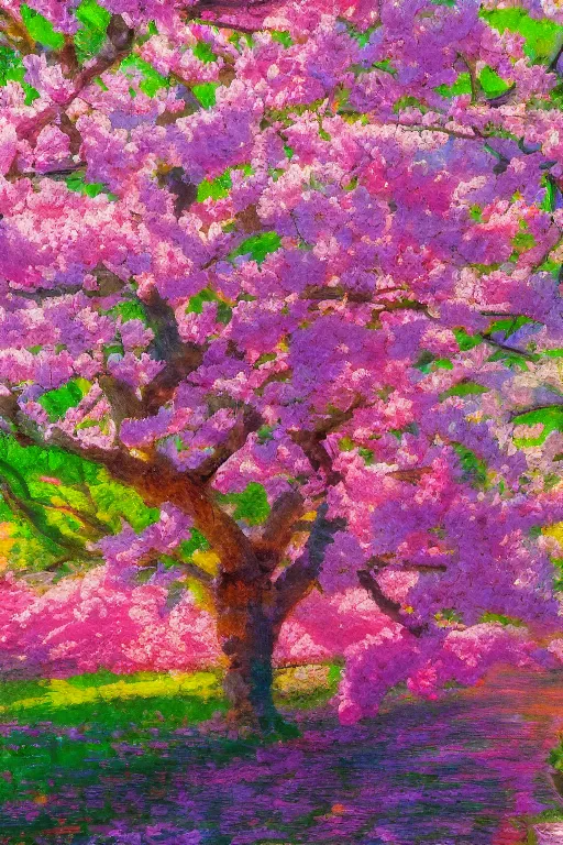 Image similar to Hanami flowers in impressionism style