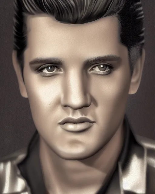 Prompt: young elvis presley portrait, by alexander fedosav, hyper detailed digital matte photo, concept art, hyperrealism, 1 6 k resolution, cinema 4 d, 8 k resolution, trending on artstation, behance hd, a masterpiece, by stephan martiniere, particles, spotlight, by david a. hardy,