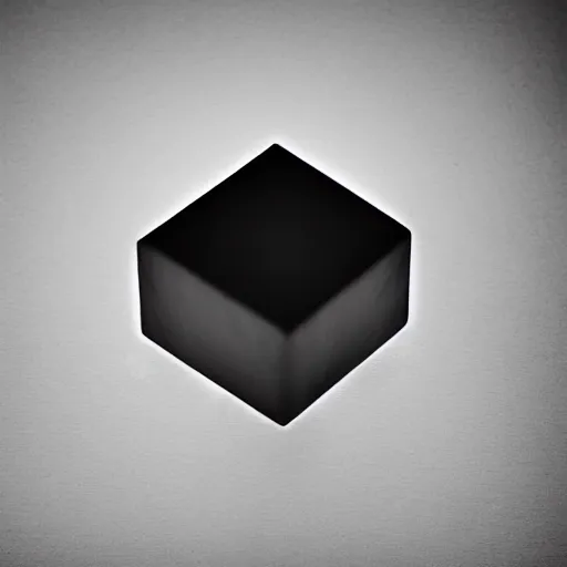 Image similar to a suspicious cube left on a table. soft room lighting, dslr